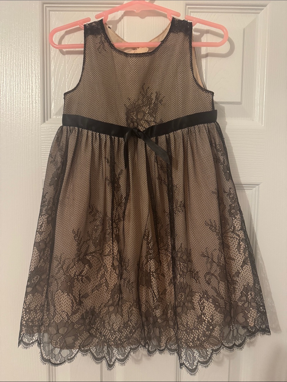 Baby GAP Black Lace Overlay Dress with Pink Underlayer 3T